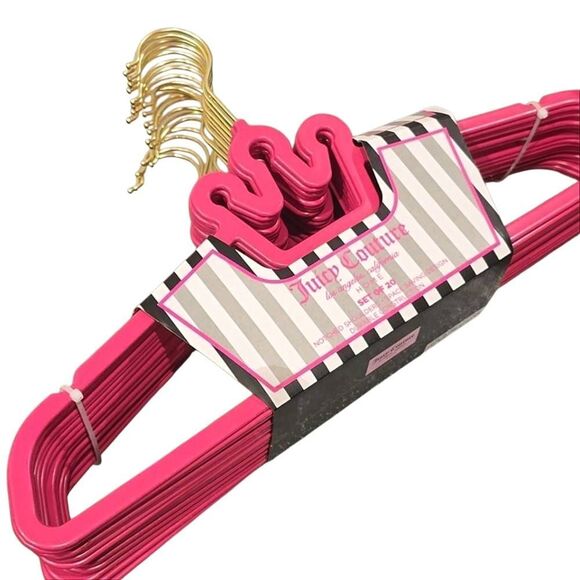 Juicy Couture Notched Shoulder Space Saving Crown Top Set of 20 Hangers- Pink - Picture 13 of 13